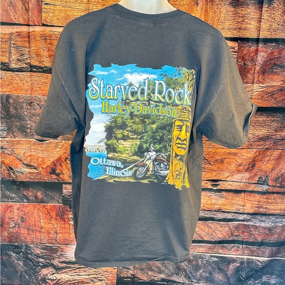 Harley-Davidson Black Tee with Green Motorcycle Graphic - Picture 8 of 13